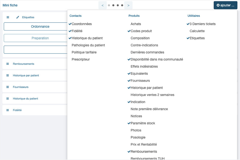 Personnalisation du logiciel Pharmony